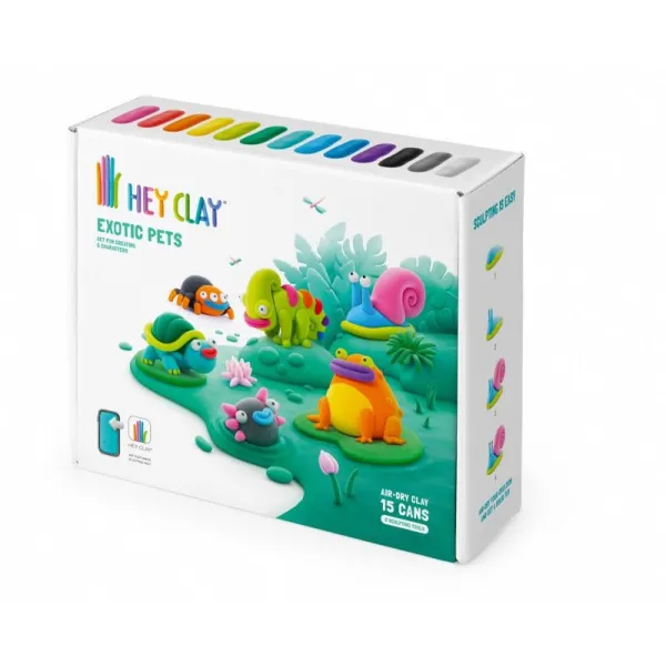 Masa Plastyczna Hey Clay Egzotyczne zwierzęta 15 puszek