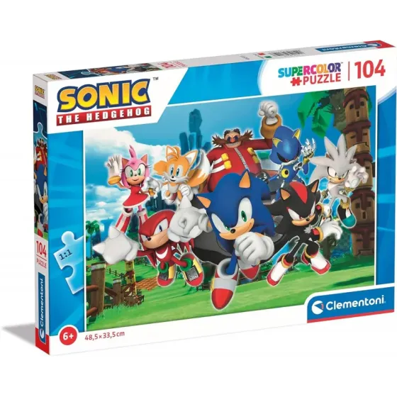 Puzzle Sonic 104 elementy Super Kolor