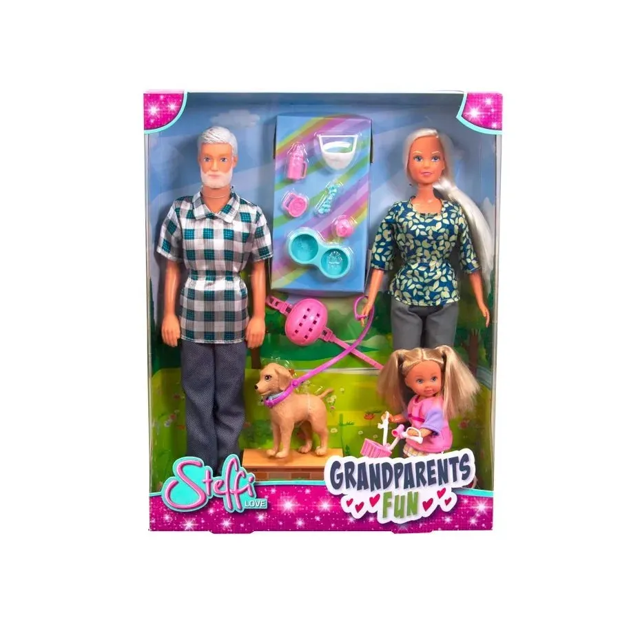 Zestaw lalek Steffi Dziadkowie z wnuczką