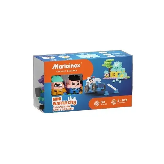 Klocki konstrukcyjne Waffle mini - Auto policyjne i sklep jubilerski