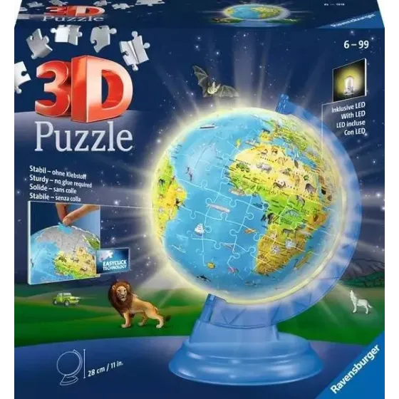 Puzzle 188 elementów 3D Globus podświetlany
