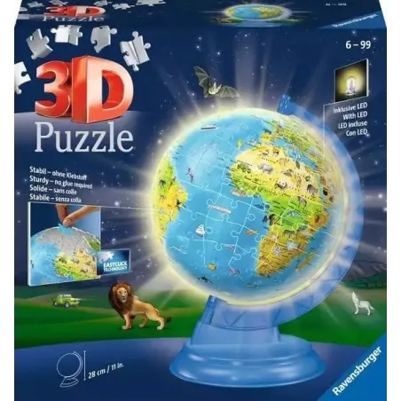 Puzzle 188 elementów 3D Globus podświetlany