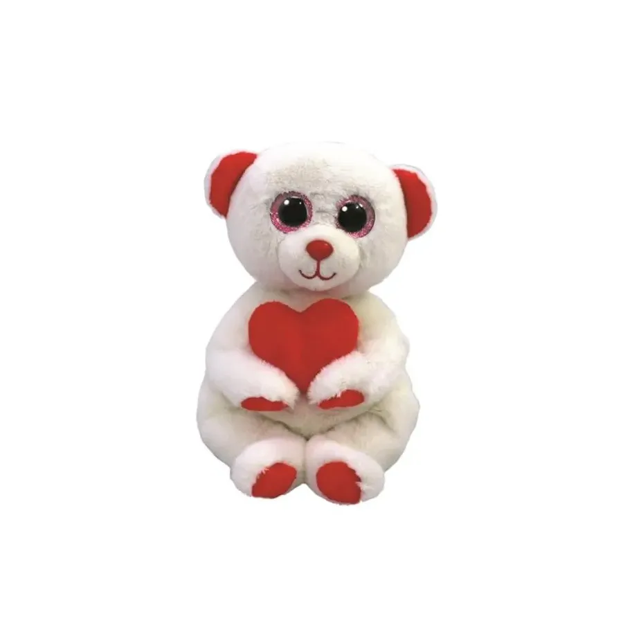 Maskotka Ty Niedźwiedź z sercem Desi 15 cm biały