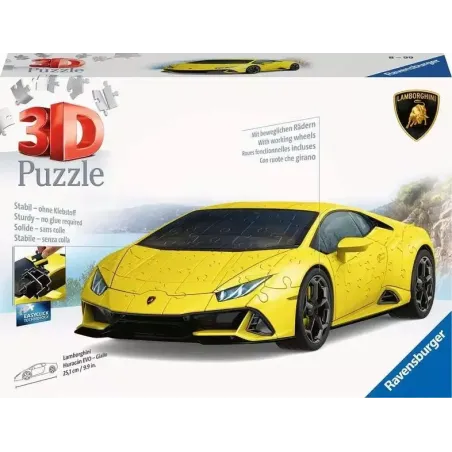 Puzzle 3D Pojazdy Lamborghini Huracan Evo Giallo