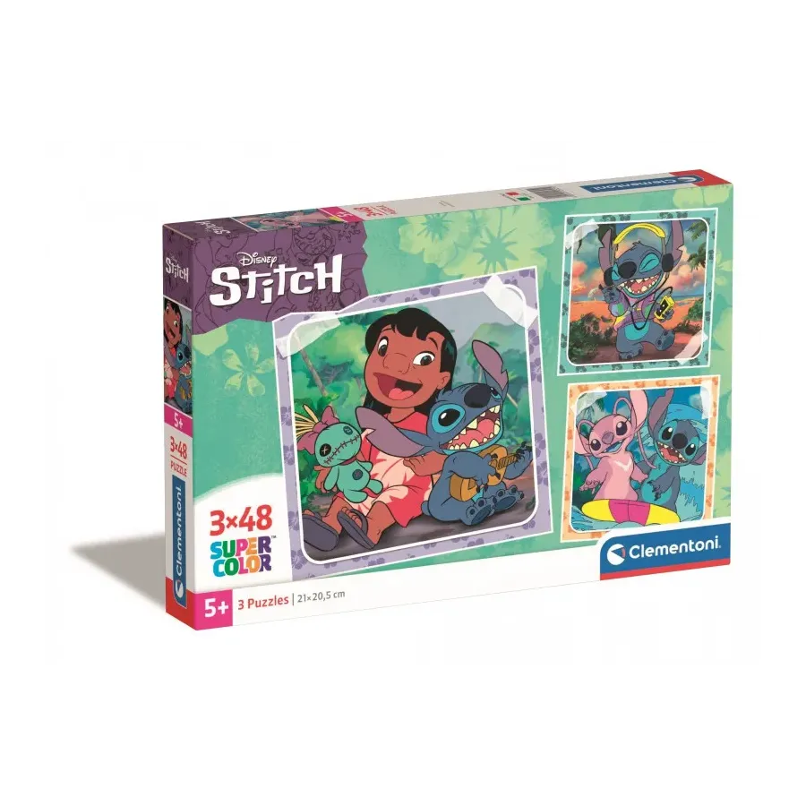Puzzle 3x48 elementów Stitch