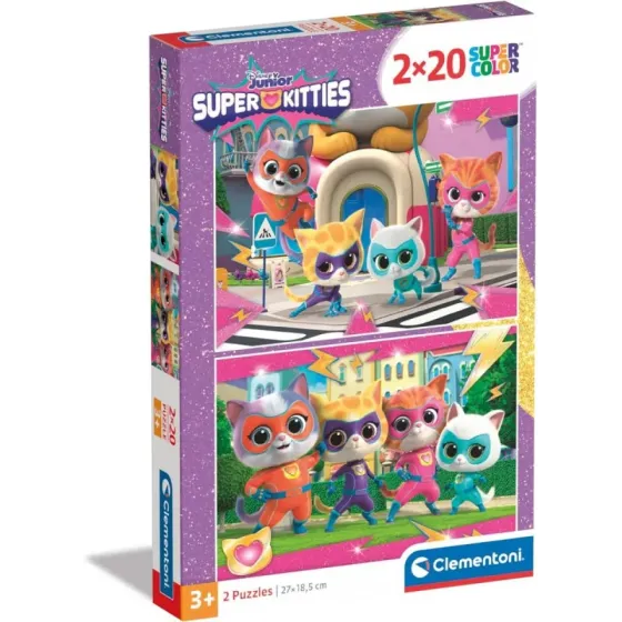Puzzle 2x20 elementów Super Kolor SuperKitties