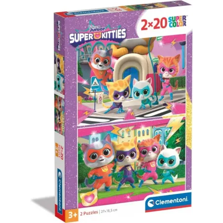 Puzzle 2x20 elementów Super Kolor SuperKitties