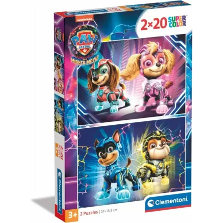 Puzzle 2 x 20 elementów Super Kolor Psi Patrol The Mighty Movie