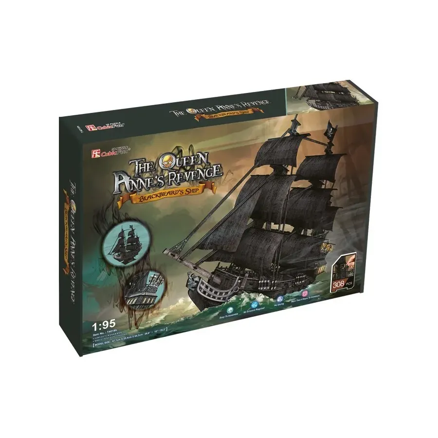 Puzzle 3D Duży zestaw okręt piracki Zemsta Królow