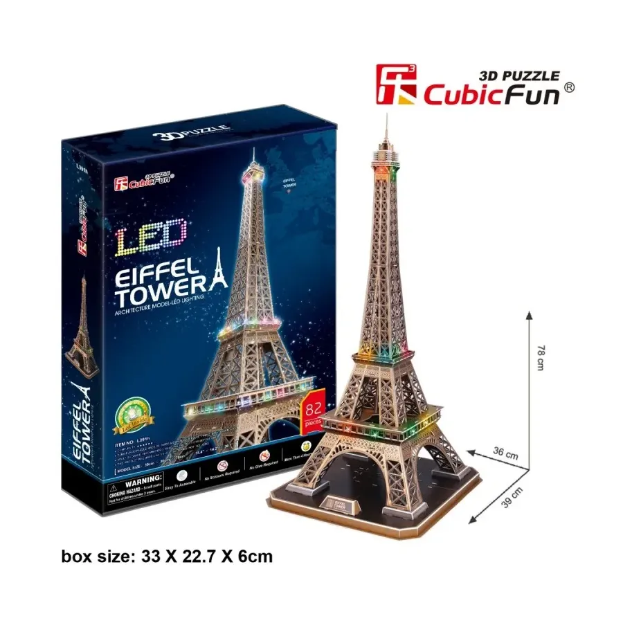 Puzzle 3D Wieża Eiffla (Światło)