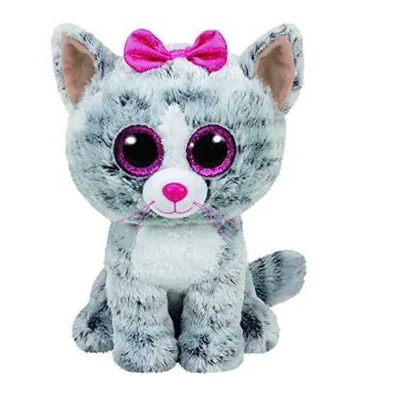 Maskotka TY Beanie Boos Kiki - szary kot, 15 cm
