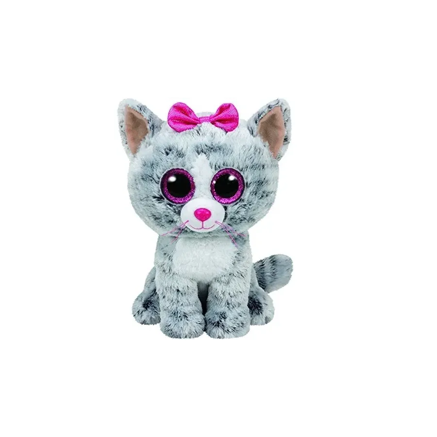 Maskotka TY Beanie Boos Kiki - szary kot, 15 cm