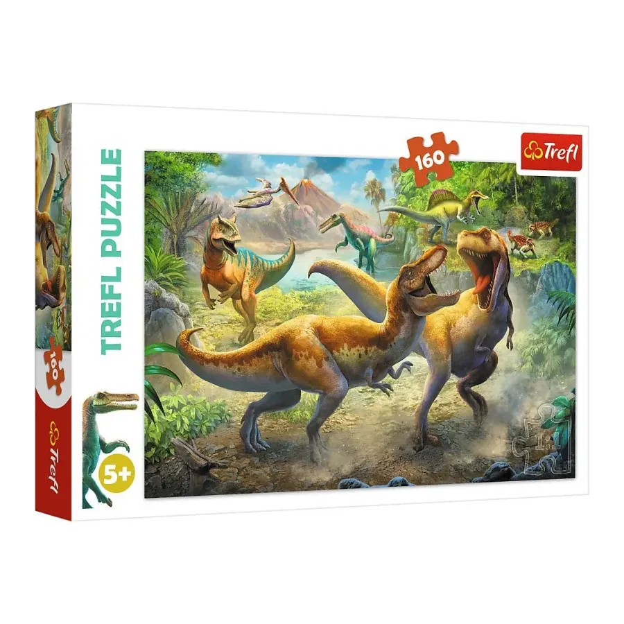 Puzzle 160 elementów Walczące Tyranozaury