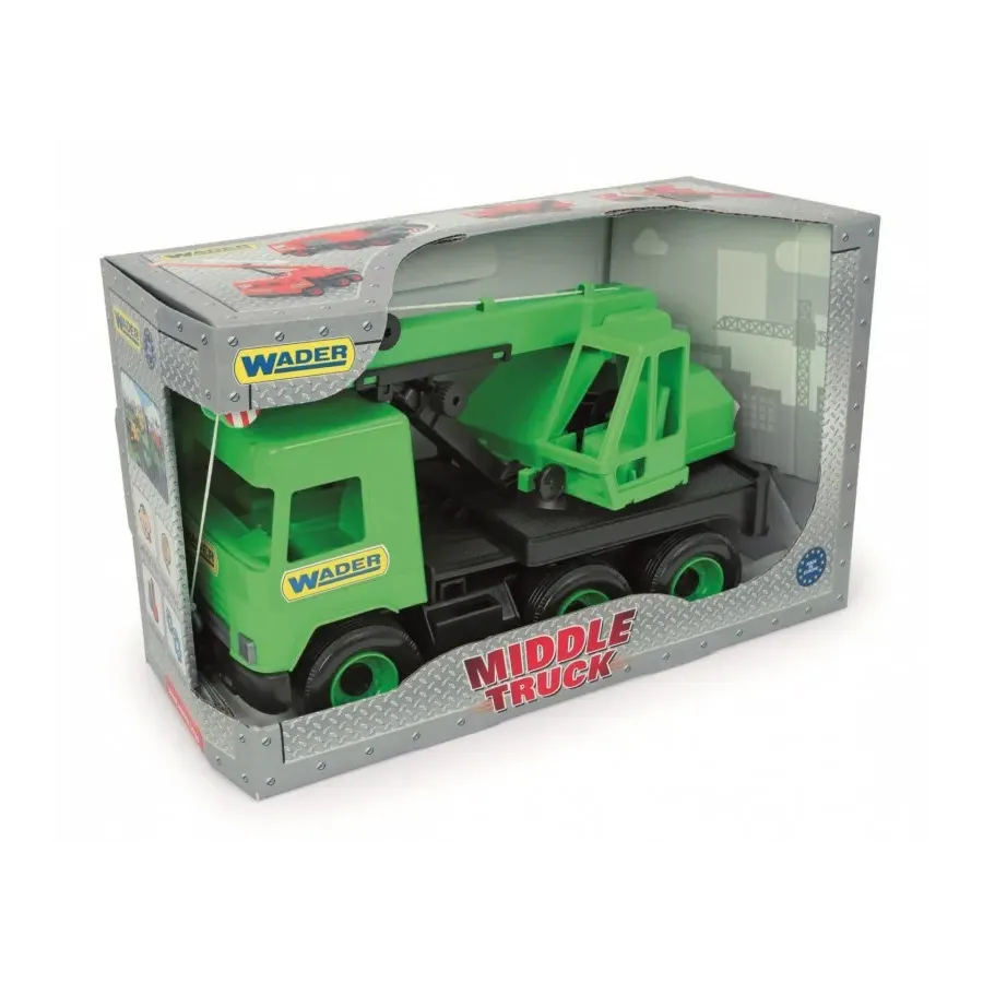 Dźwig zielony 38 cm Middle Truck w kartonie