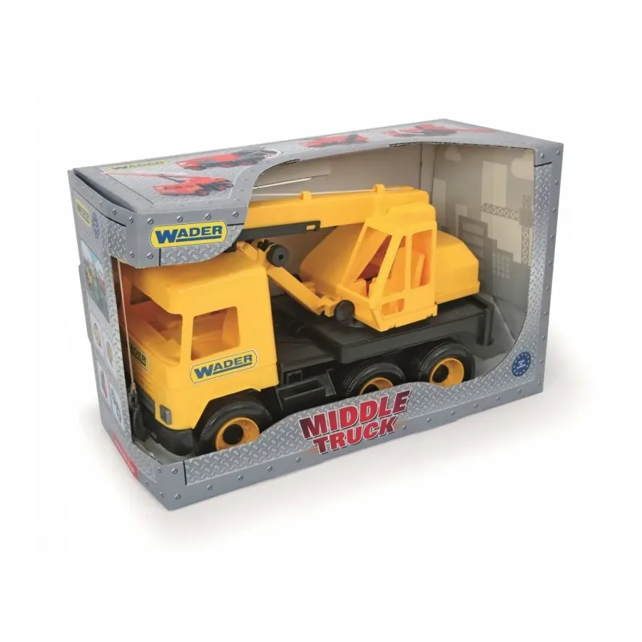 Dźwig żółty 38 cm Middle Truck w kartonie