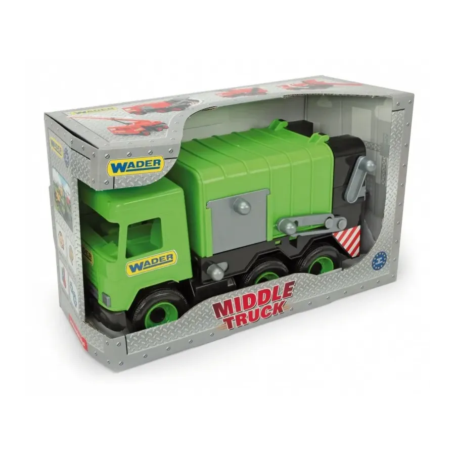 Śmieciarka zielona Middle Truck w kartonie