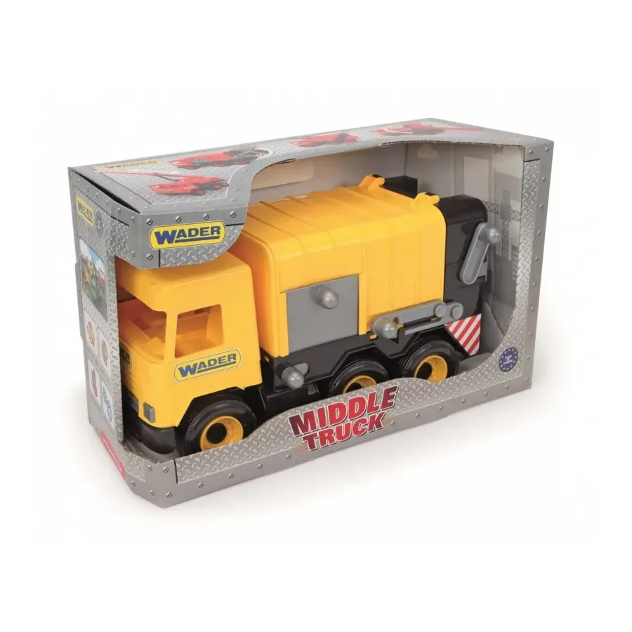Śmieciarka żółta 42 cm Middle Truck w kartonie
