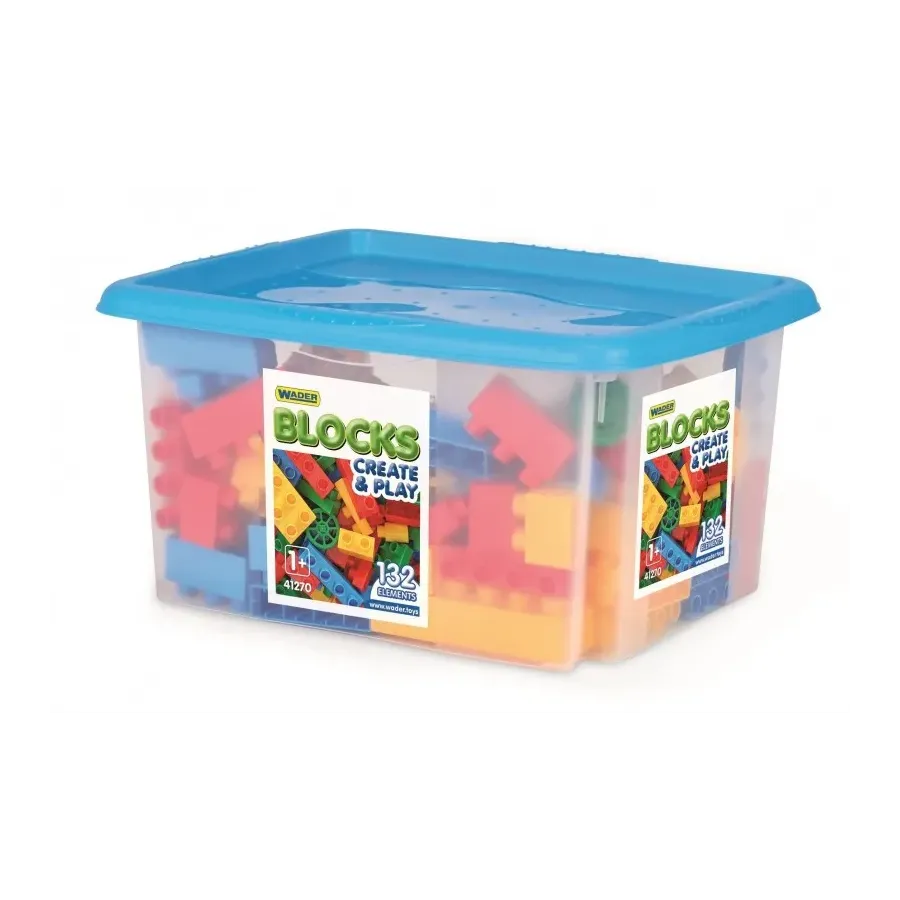 Klocki 132 elementów w pojemniku