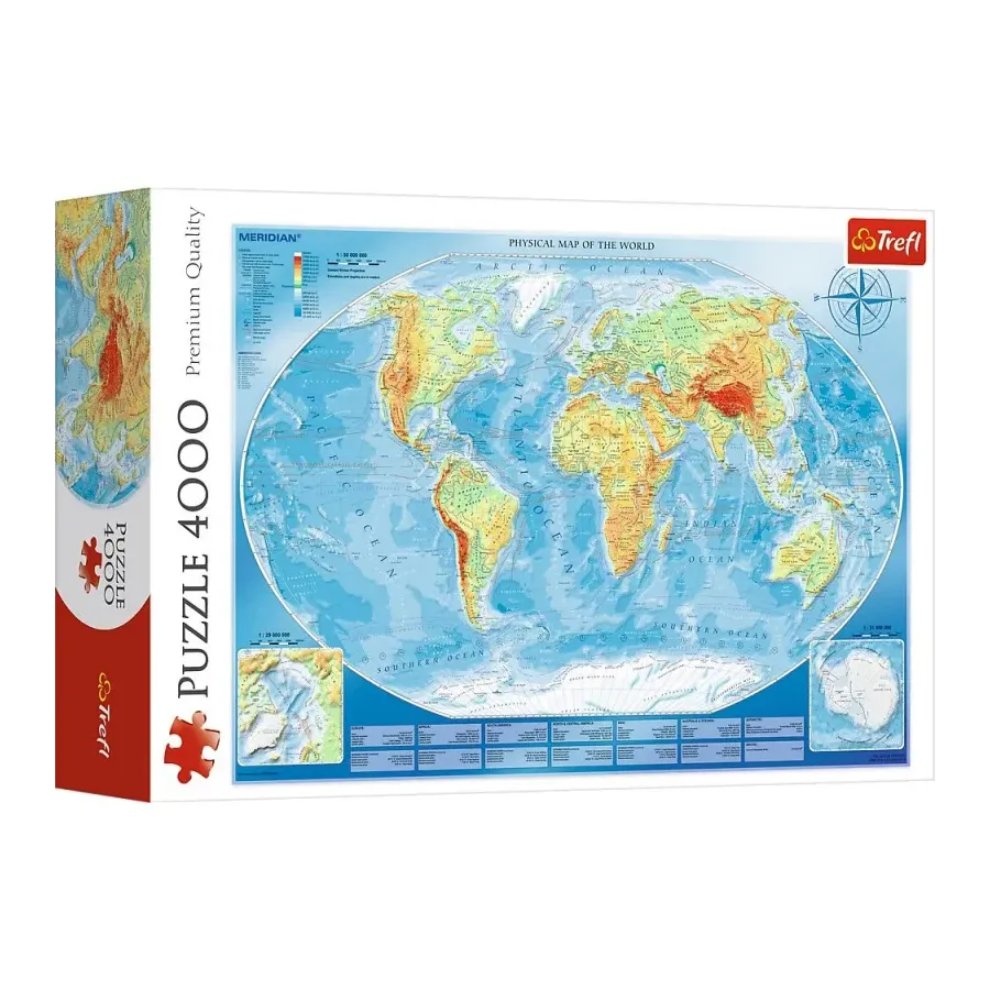 Puzzle 4000 elementów - Wielka mapa fizyczna świata