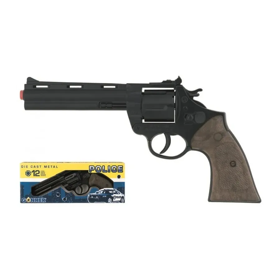 Rewolwer policyjny metalowy 12 naboi GONHER 123/6