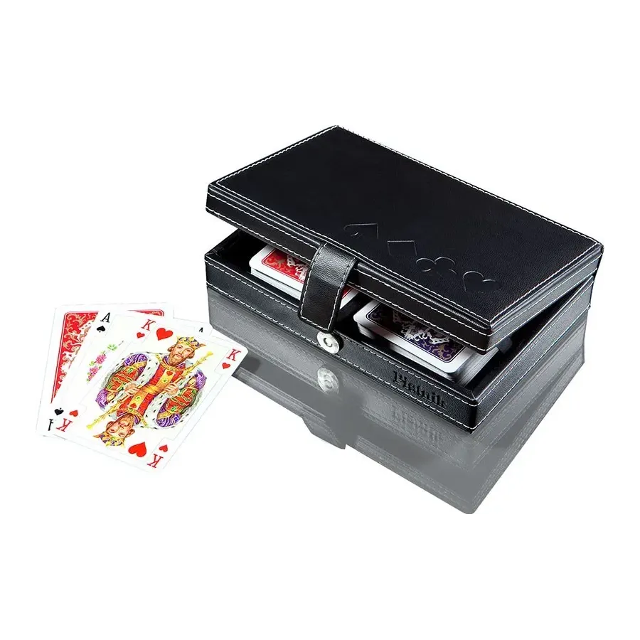 Karty Lux w pudełku z ekoskóry