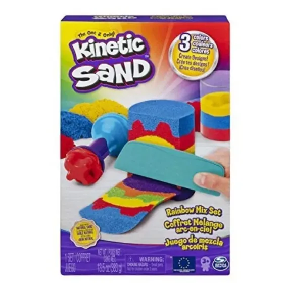 Piasek kinetyczny Zestaw tęczowych narzędzi