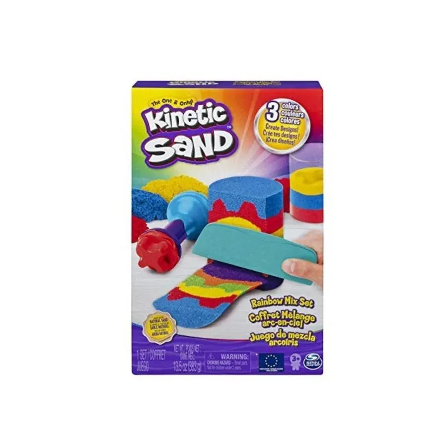 Piasek kinetyczny Zestaw tęczowych narzędzi