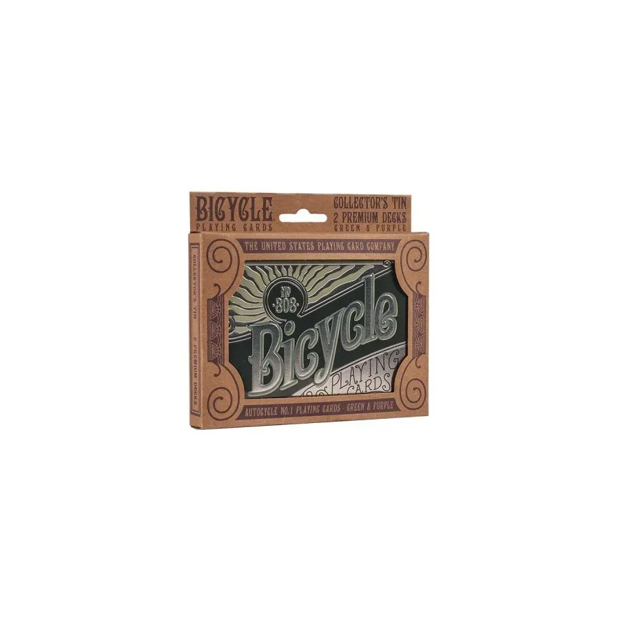 Karty Zestaw upominkowy dwie talie retro w metalowej puszce