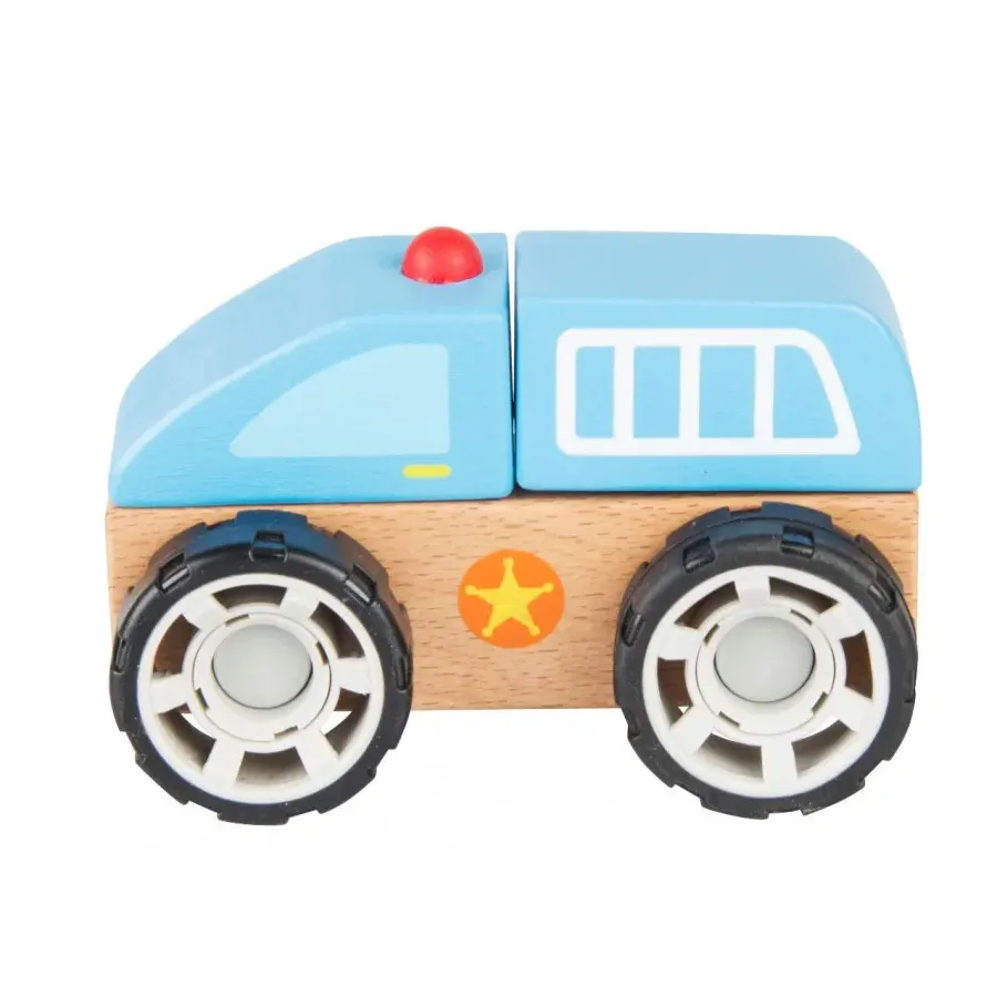 Klocki drewniane samochód Policja