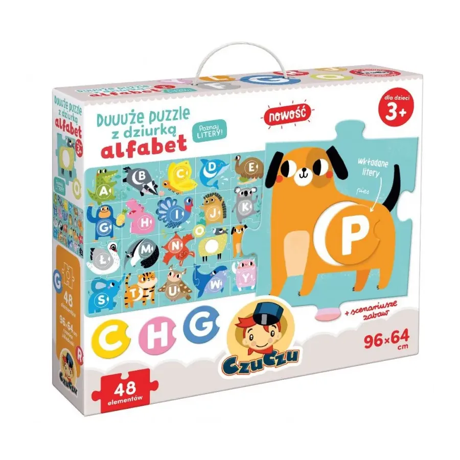 Duuuże puzzle z dziurką Alfabet