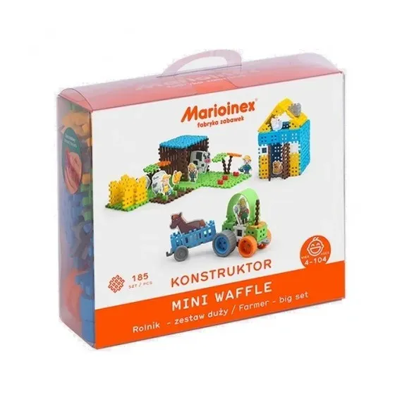 Klocki konstrukcyjne Mini Waffle - Rolnik Zestaw Duży blister