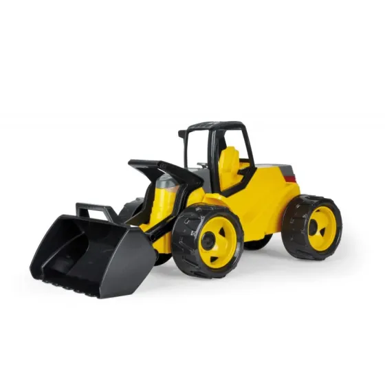 Spychacz żółto-czarny luzem w szarym kartonie