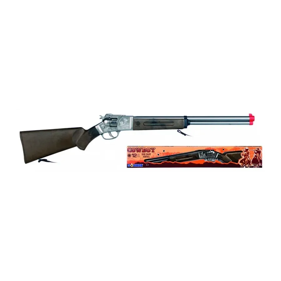 Strzelba kowbojska metalowa 12 naboi Gonher