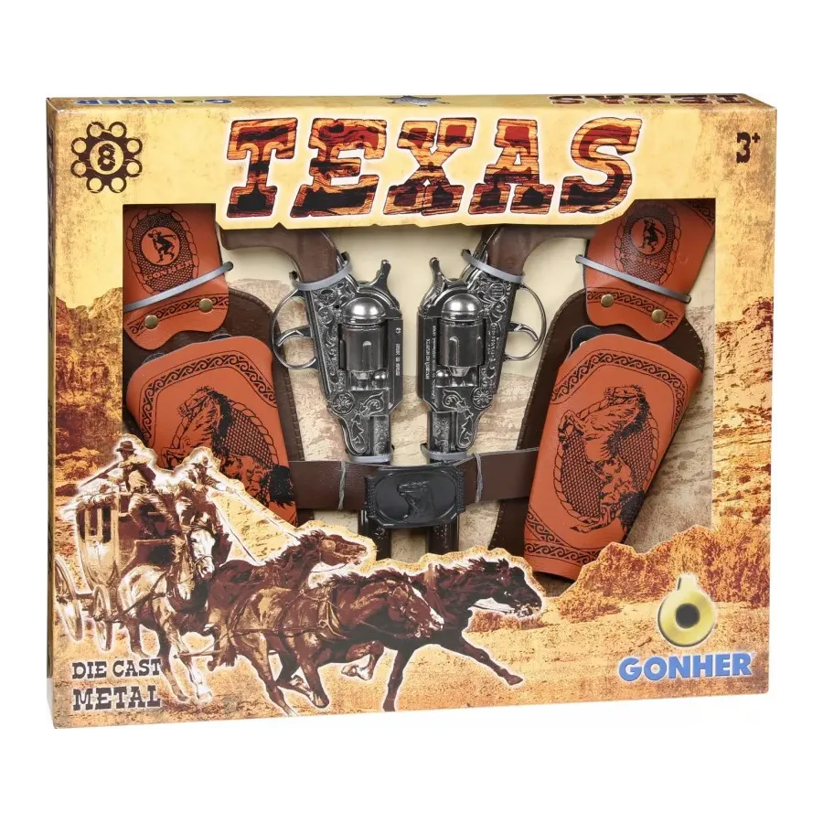 Zestaw kowbojski 2 rewolwery z kaburami Gonher