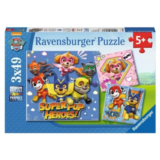 Puzzle 3x49 elementów Psi Patrol Kosmiczne Pieski 2