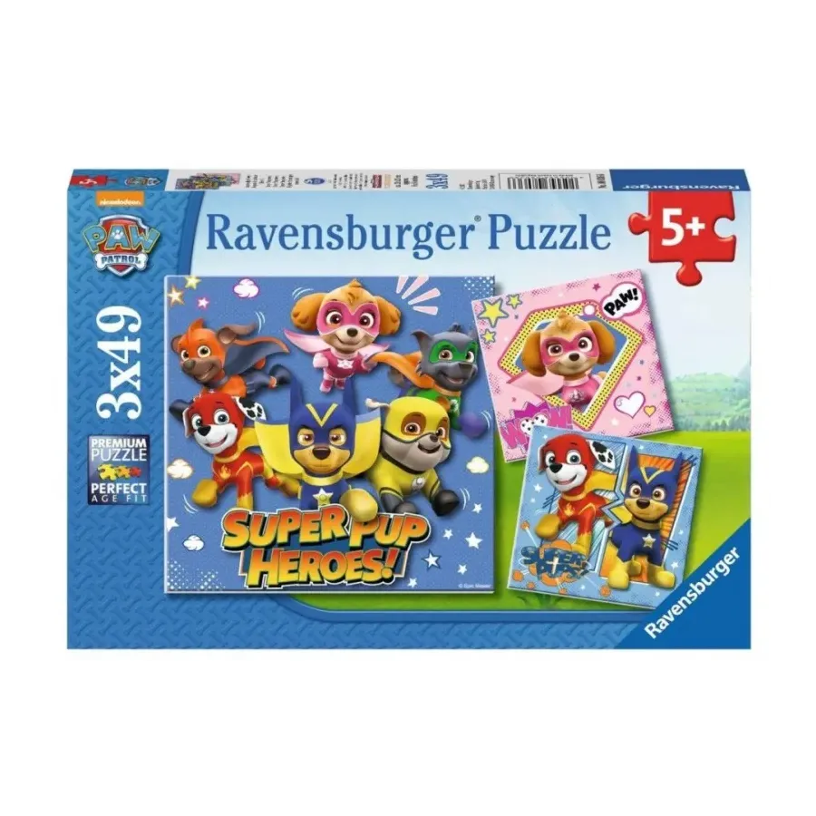 Puzzle 3x49 elementów Psi Patrol Kosmiczne Pieski 2