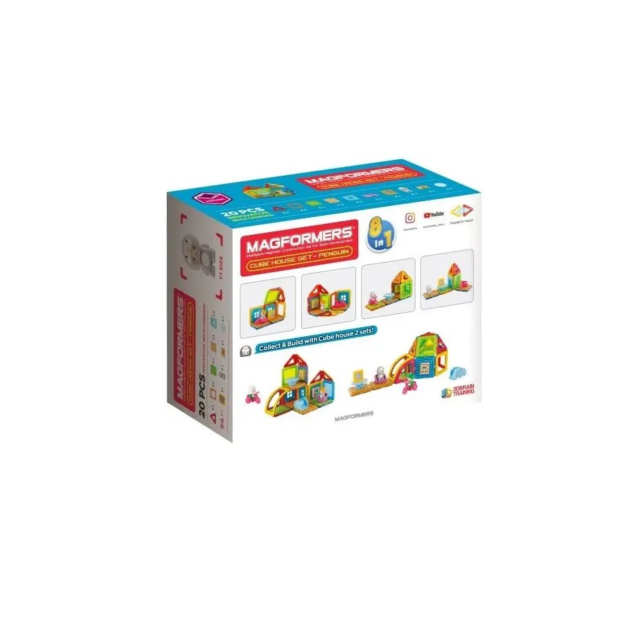 Klocki magnetyczne Cube House Pingwin