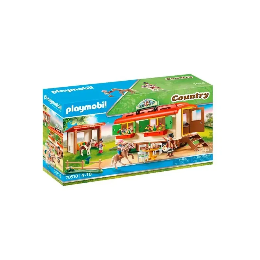 Zestaw figurek Country 70510 Kemping z kucykami i przyczepką