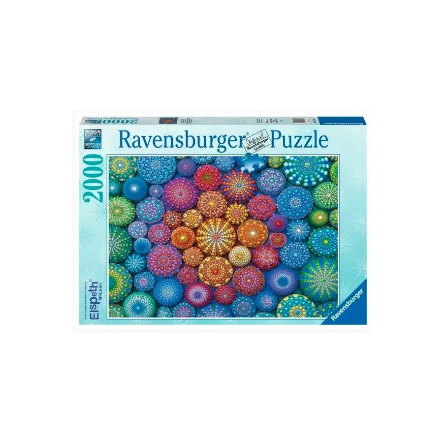 Puzzle 2D 2000 elementów Tęczowe mandale
