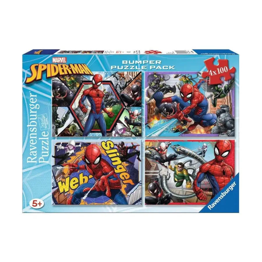Puzzle 4x100 elementów Spider Man Bumper Pack