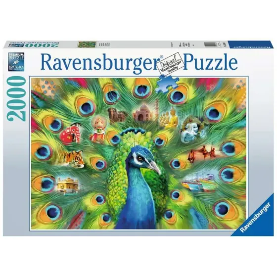 Puzzle 2000 elementów Pawia kraina