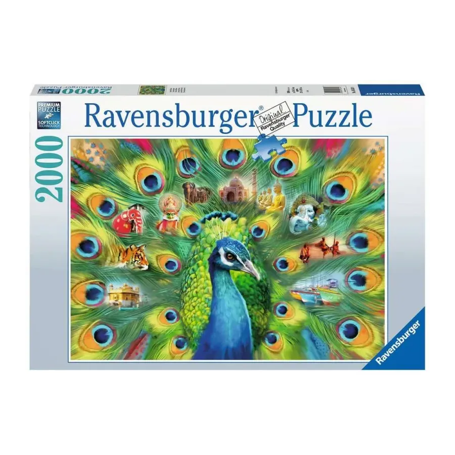 Puzzle 2000 elementów Pawia kraina