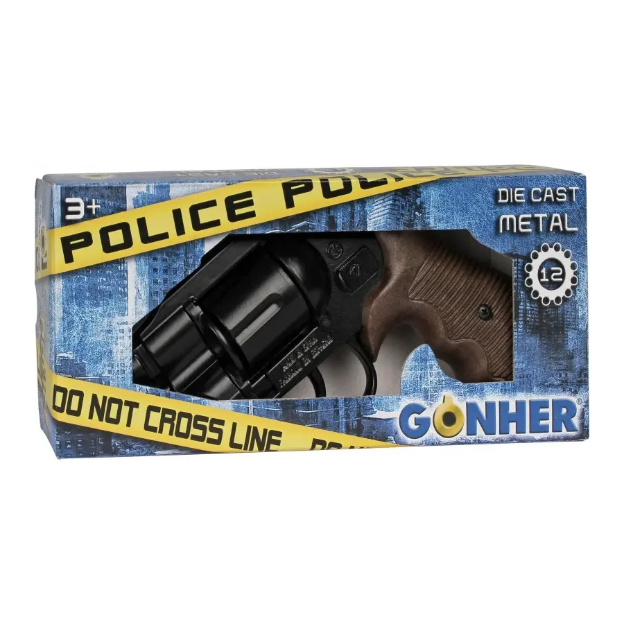 Rewolwer policyjny metalowy12 naboi Gonher