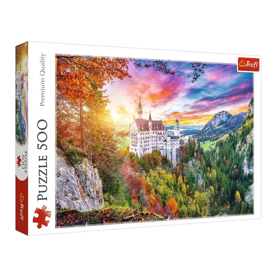 Puzzle 500 elementów Widok na zamek Neuschwanstein Niemcy