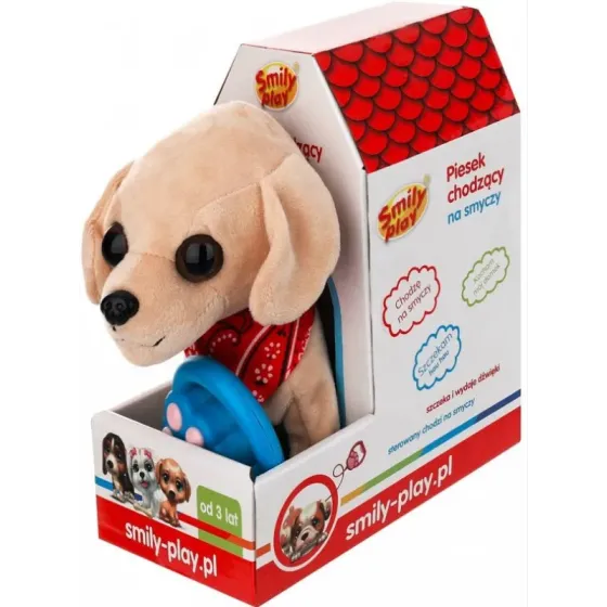 Maskotka interaktywna Piesek chodzący na smyczy