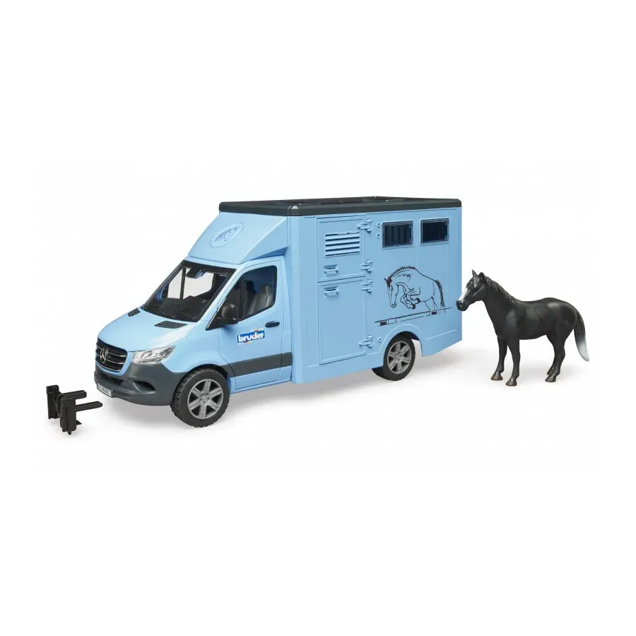 Samochód Mercedes Benz Sprinter do przewozu koni z figurką konia