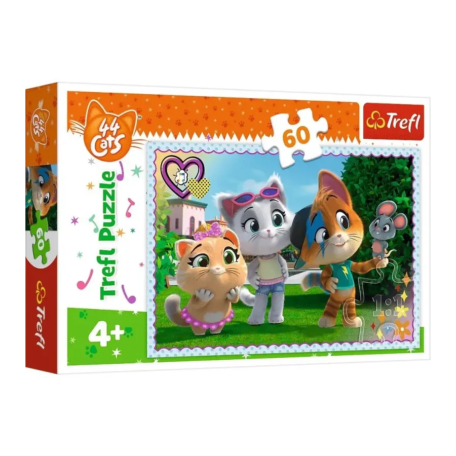 Puzzle 60 elementów Zabawy w gronie przyjaciół 44 Koty