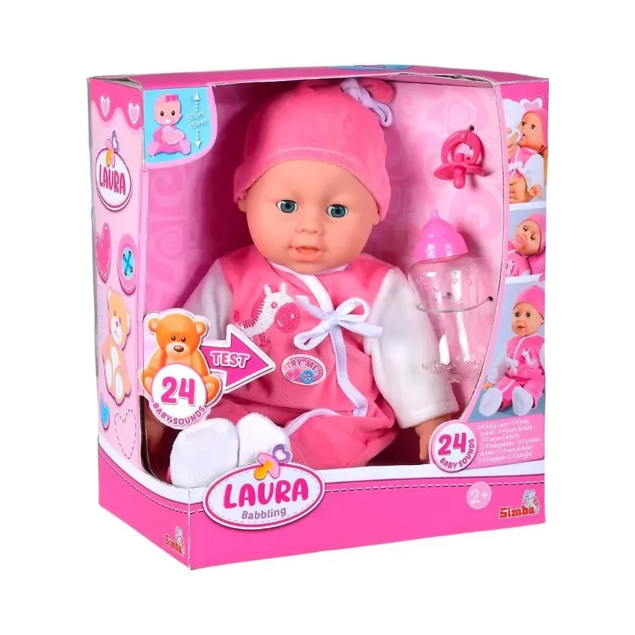 Lalka bobas Laura gaworząca, 38 cm