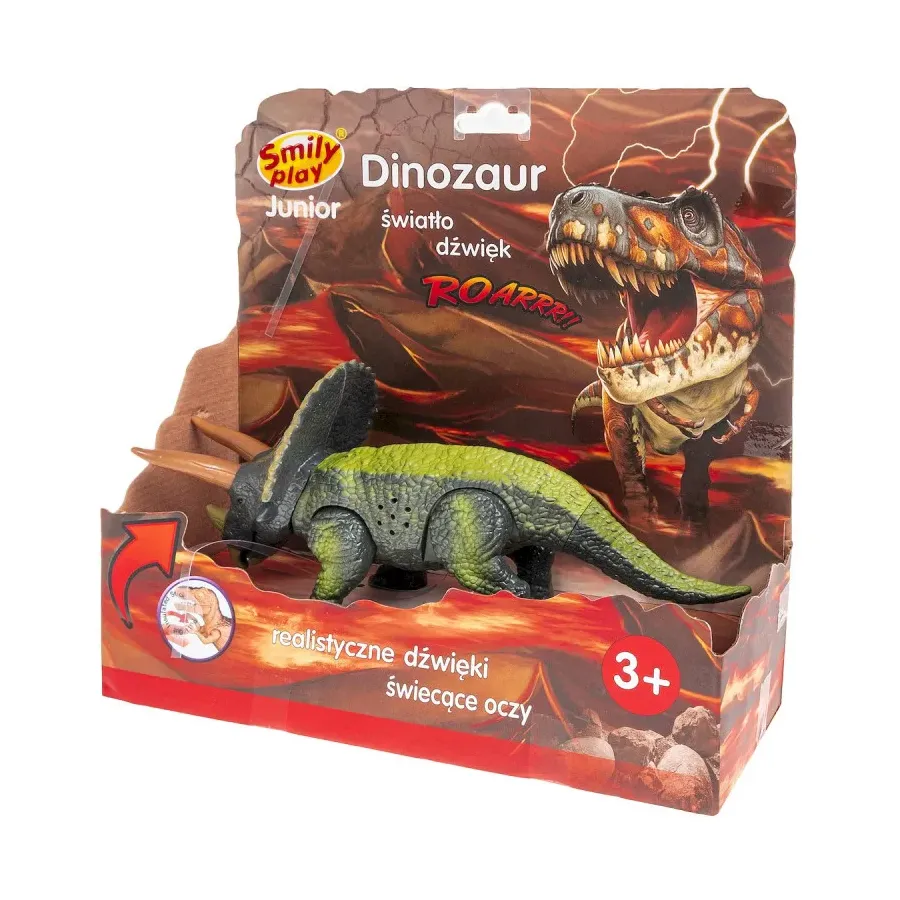 Dinozaur światło, dźwięk, Triceratops zielony