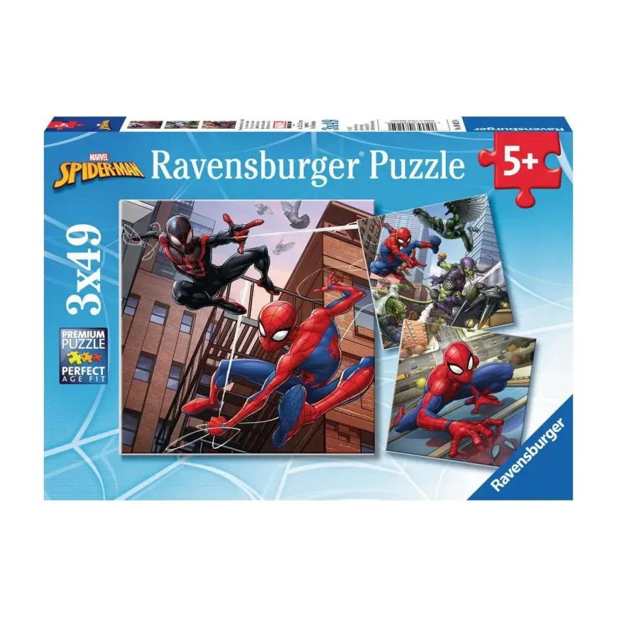 Puzzle 3x49 elementów Spiderman